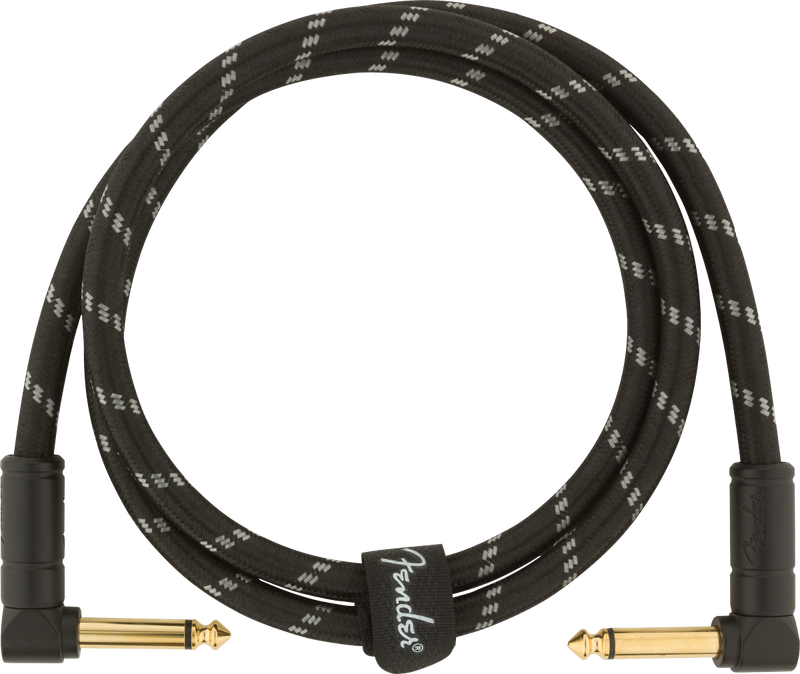 Câble pour instrument angle/angle Fender DELUXE Series (tweed noir) - 3'