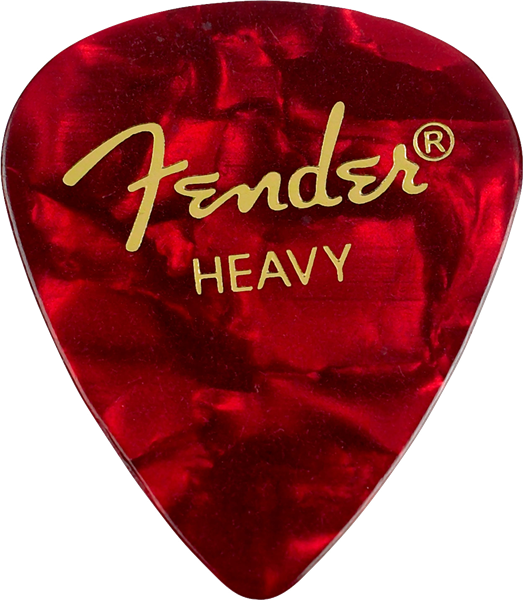 Fender Guitar Pick 351 Shape Classic Celluloid 1 Gross - Red Moto - Heavy, 144-Count