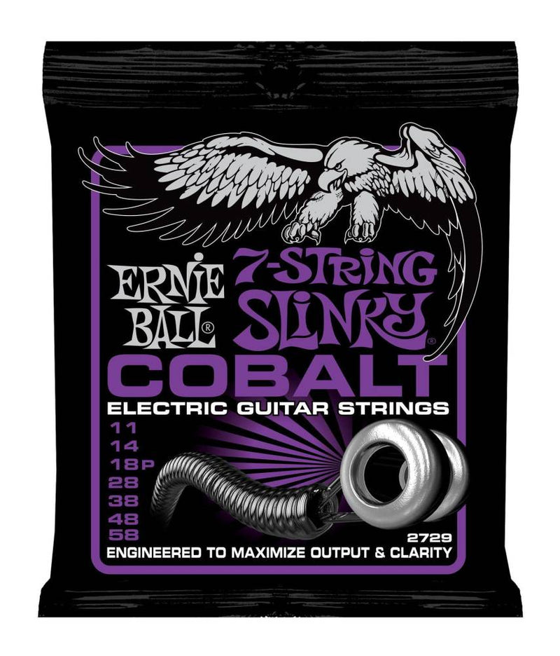 Ernie Ball 2729EB Cobalt Slinky 7 String Guitar Strings - Power .011-.056