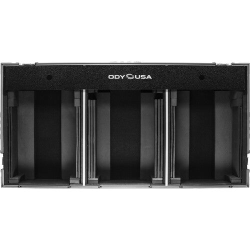 Odyssey FZ12CDJWXD2 - Extra-Deep Coffin Flight Case for 12" DJ Mixer & Two Large-Format Media Players - Black & Silver