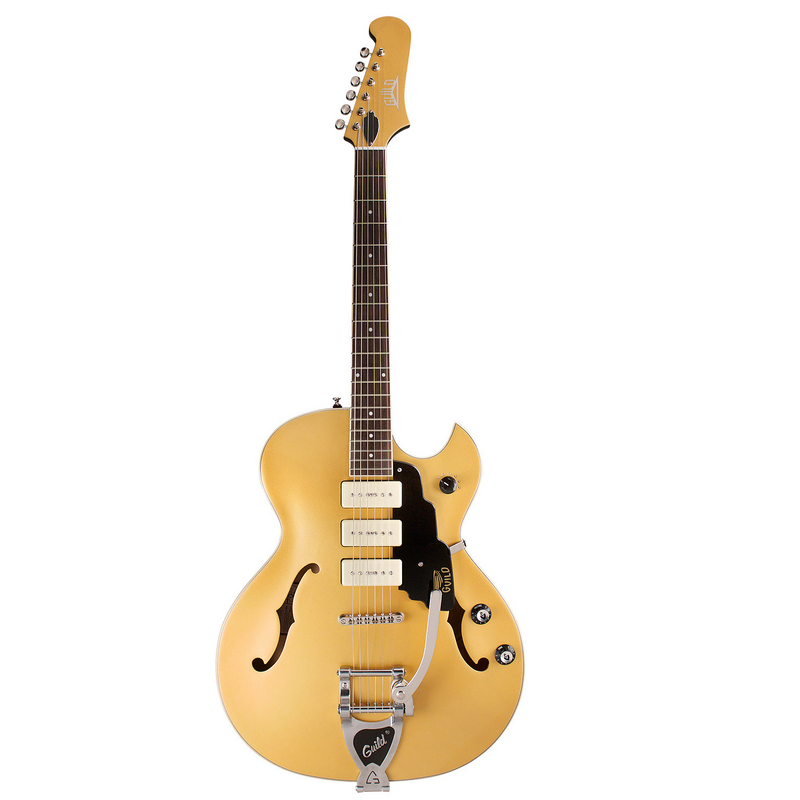 Guitare électrique Guild NEWARK Starfire 1 Jet 90 avec 3 micros P90 - Or satiné