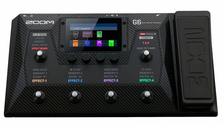 Processeur multi-effets pour guitare Zoom G6 avec pédale d'expression
