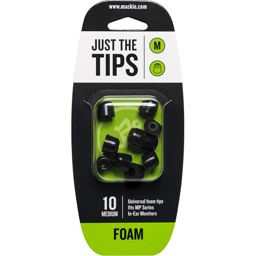 Kit d'embouts en mousse Mackie pour écouteurs intra-auriculaires série MP (10 embouts, moyen)