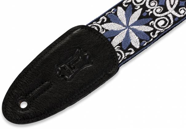 Levys M8HT-10 Sangle de guitare Hootenanny Jacquard Weave des années 60 - 2" (motif bleu-blanc)
