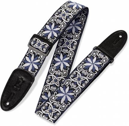 Levys M8HT-10 Sangle de guitare Hootenanny Jacquard Weave des années 60 - 2" (motif bleu-blanc)