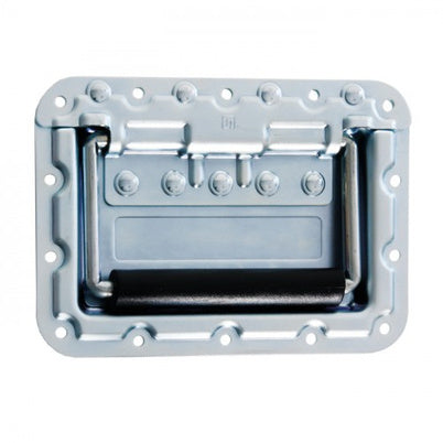 Adam Hall AH-34087 Poignée à ressort encastrée grande en plat 9,5 mm de profondeur avec protection des rivets