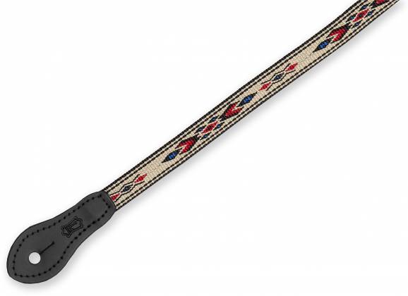 Levy's MJ19UKE-003 Jacquard Weave Mandolin/Ukulele Strap (Beige/Red/Blue Design)