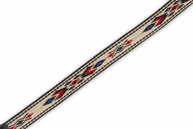 Levy's MJ19UKE-003 Jacquard Weave Mandolin/Ukulele Strap (Beige/Red/Blue Design)
