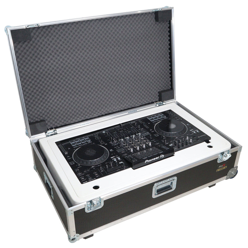 ProX XZF-DJCTWCASE Control Tower DJ Podium Stand Travel Case for Pioneer XDJ-XZ, DDJ-1000 SRT, DDJ-SZ2, and DDJ SX-3 - White