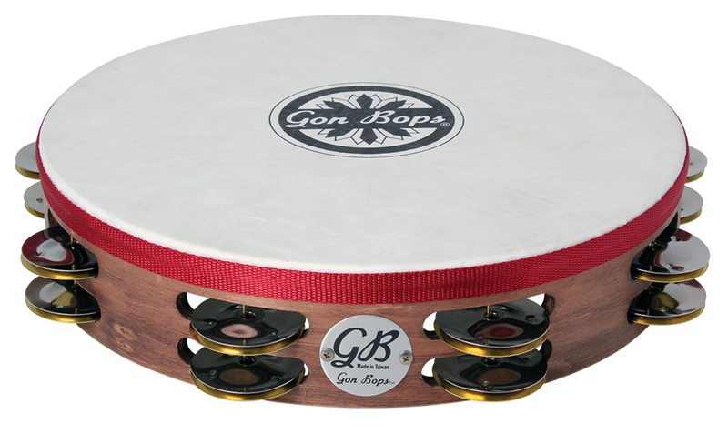 Gon Bops PTAMWH2 10" Double Row Wooden Tambourine w/Head