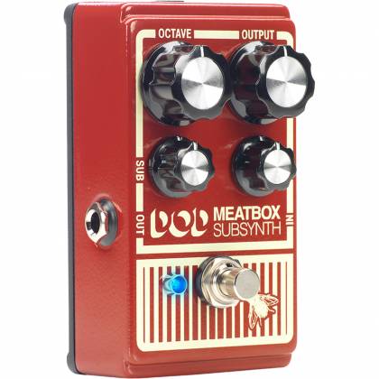 Pédale de sous-synth DOD MEATBOX avec commandes d'octave, de sortie, de sous-harmoniques et de basse fréquence