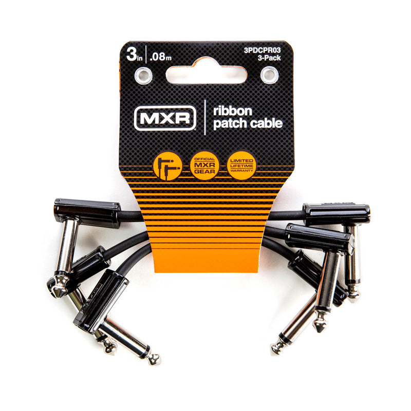 MXR 3PDCPR03 3 Inch Ribbon Patch Cable - 3 Pack