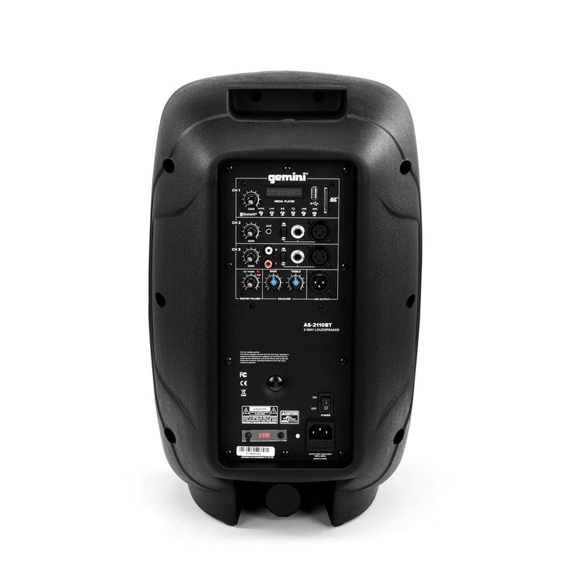 Gemini AS-2110BT 1000 Watt Active Bluetooth Loudspeaker - 10"