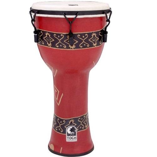 Toca Sfdmx-12Rp  Freestyle Mechanically Tuned 12-Inch Djembe - Bali Red Finish - Red One Music