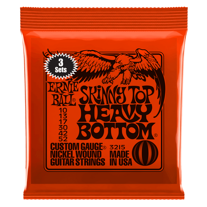 Ernie Ball 3215EB 3-Pack Skinny Top Heavy Bottom Slinky Electric Strings 10-52