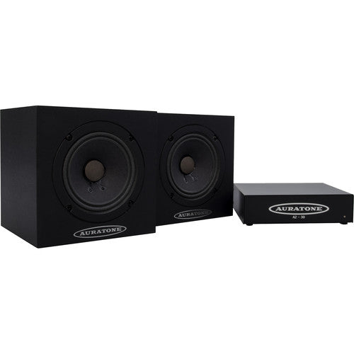 Auratone 5C Super Sound Cubes with A2-30 Amp Bundle 2 Speakers + 1 Amp (Black)