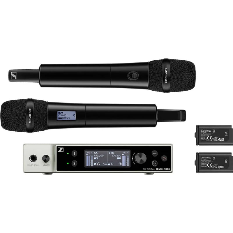 Sennheiser EW-DX 835-S Dual-Channel Digital Wireless System w/Two Handheld Mics & MMD 835 Capsules