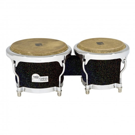 Toca 4600-BKS Bongos en bois de luxe personnalisés - Noir étincelant
