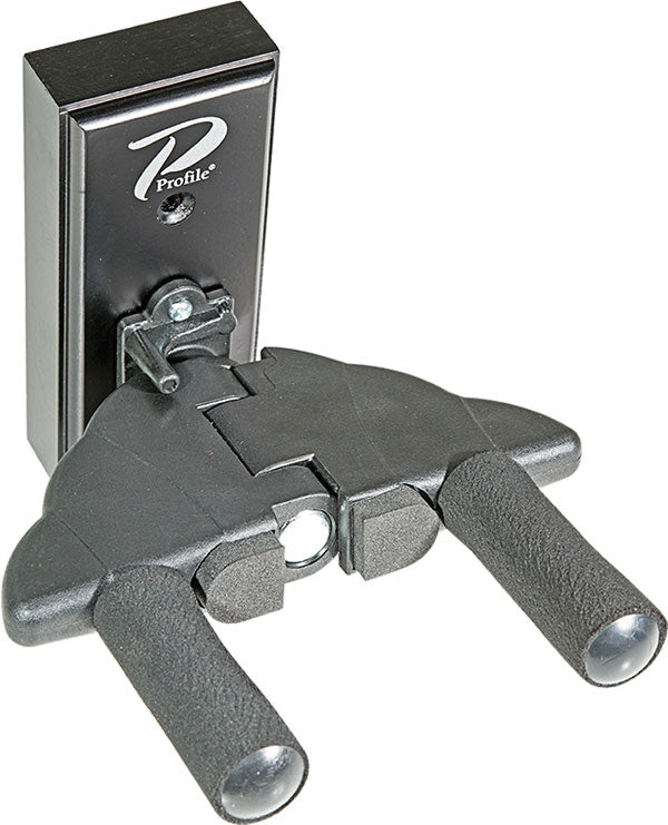 Profile PR-G85B Wall Mount Guitar Hanger w/ Auto Clamp - Black