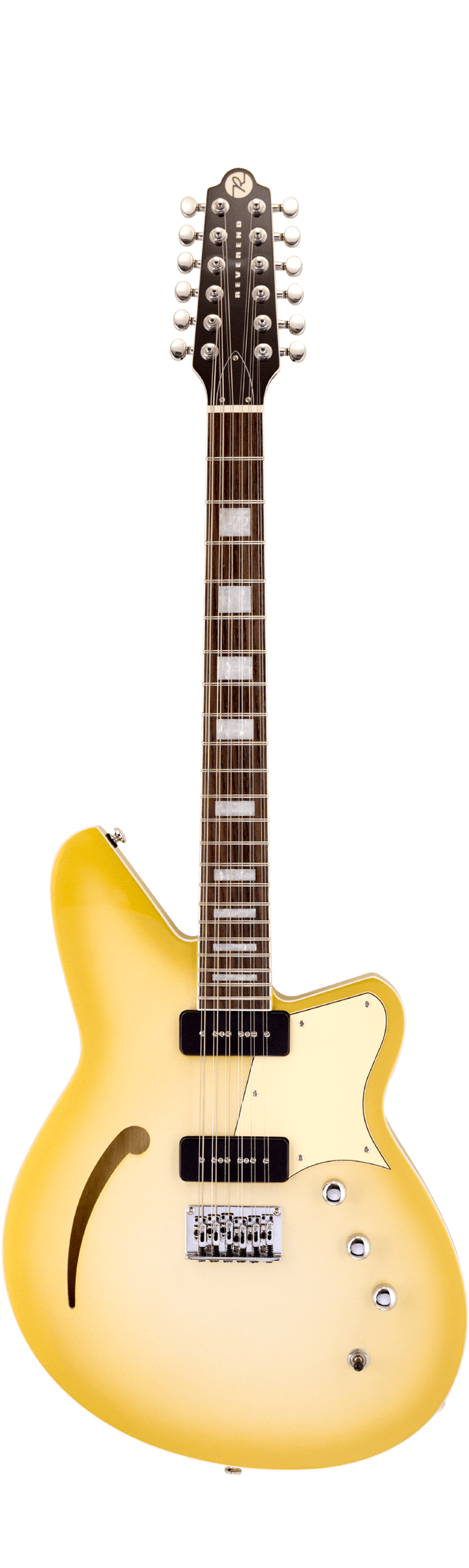 Reverend AIRWAVE Guitare électrique semi-creuse 12 cordes avec micros personnalisés (Venetian Pearl)