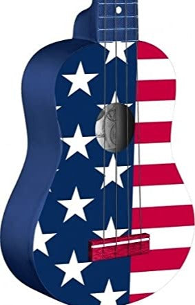 Stagg US-USA-FLAG Graphic Series Traditional Soprano Ukulele In Black Nylon Gigbag