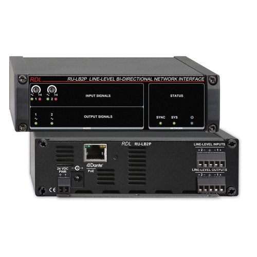 Interface Dante bidirectionnelle de niveau ligne RDL RU-LB2P avec POE