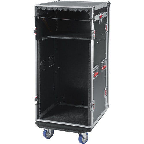 Gator G-TOUR 10X16 PU Pop-Up Console Rack Case - 10 Space Top &amp; 16 Space Front &amp; Rear Rackable Audio Equipment 