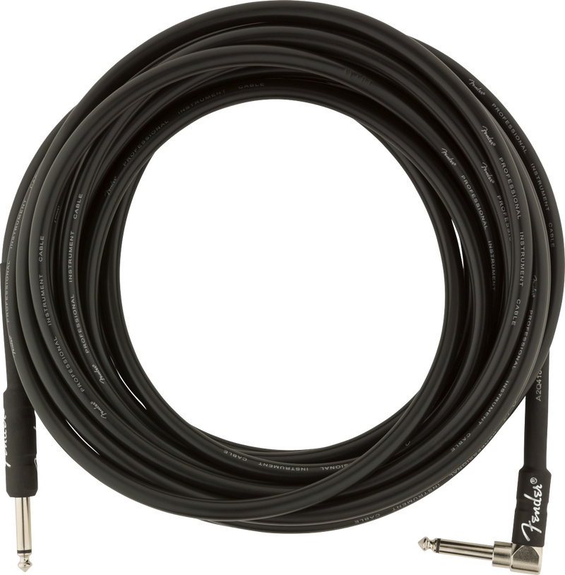 Fender PROFESSIONAL Câble pour instrument droit/angle (noir) - 25'