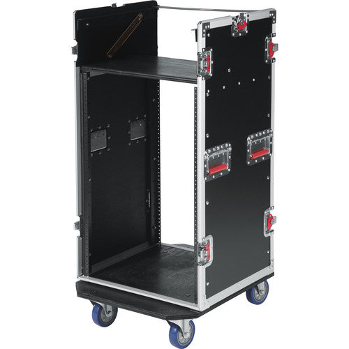 Gator G-TOUR 10X16 PU Pop-Up Console Rack Case - 10 Space Top &amp; 16 Space Front &amp; Rear Rackable Audio Equipment 