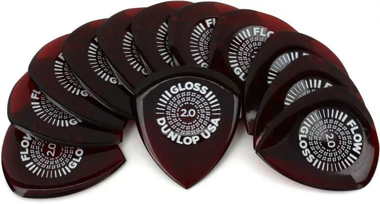 Dunlop 550R200 Flow Gloss Médiators 2,0 mm - Sac de recharge 12