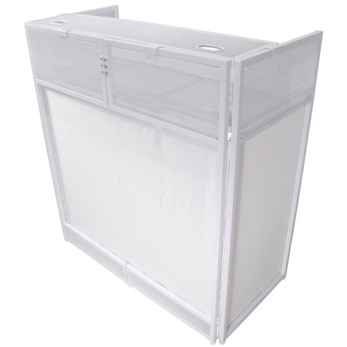 ProX XF-VISTAWHMK2 Vista DJ Booth Facade Table Station - White
