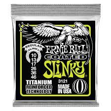 Ernie Ball Coated Reglr Slinky 3121Eb Coated Electric Titanium Rps Regular Slinky Set 010 - 046 - Red One Music