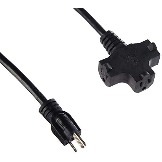 American DJ EC123-3FER50 Accu-Cable Rallonge AC Edison à 3 fils avec trois fiches 12 AWG (noir) – 50'