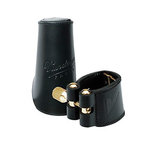 Vandoren LC28L Ligature en cuir et casquette en cuir pour saxophone ténor - Red One Music