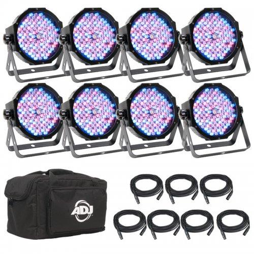 American DJ Mega-Flat-Pak-8-Plus 8 Pars Pack With Bag - Red One Music