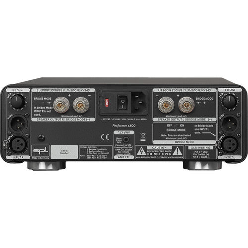 Amplificateur de puissance stéréo SPL PERFORMER S800 avec technologie VOLTAiR - Argent