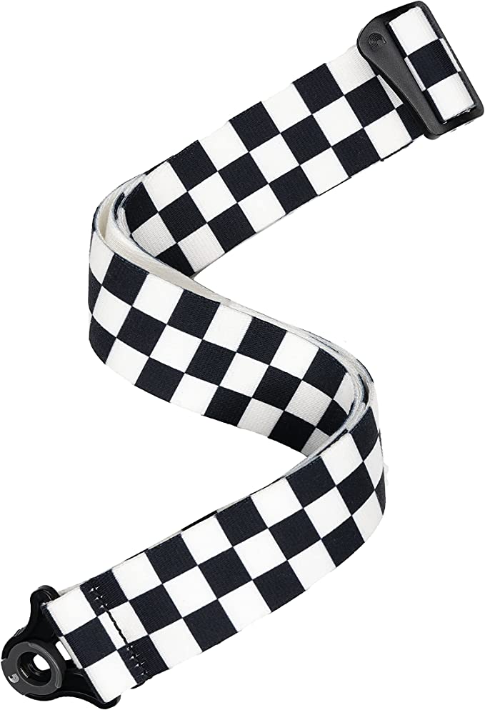 Planet Waves 50BAL13 50mm Auto Lock Guitar Strap (Black & White Checkerboard)