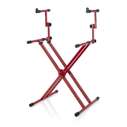 Gator Frameworks Gfw-Key-5100Xred  Deluxe Two Tier X Style Keyboard Stand Nord Red - Red One Music