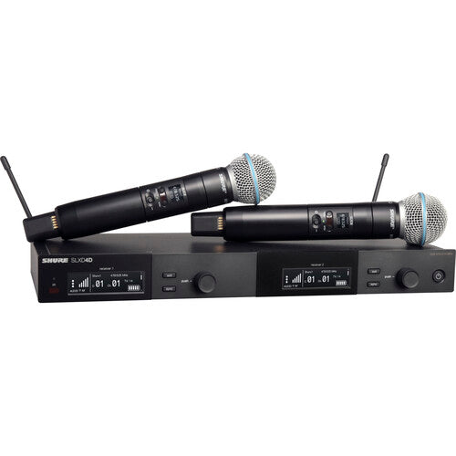 Shure SLXD24D/B58 Dual-Channel Digital Wireless Handheld Microphone System with Beta 58 Capsules (H55: 514 to 558 MHz)