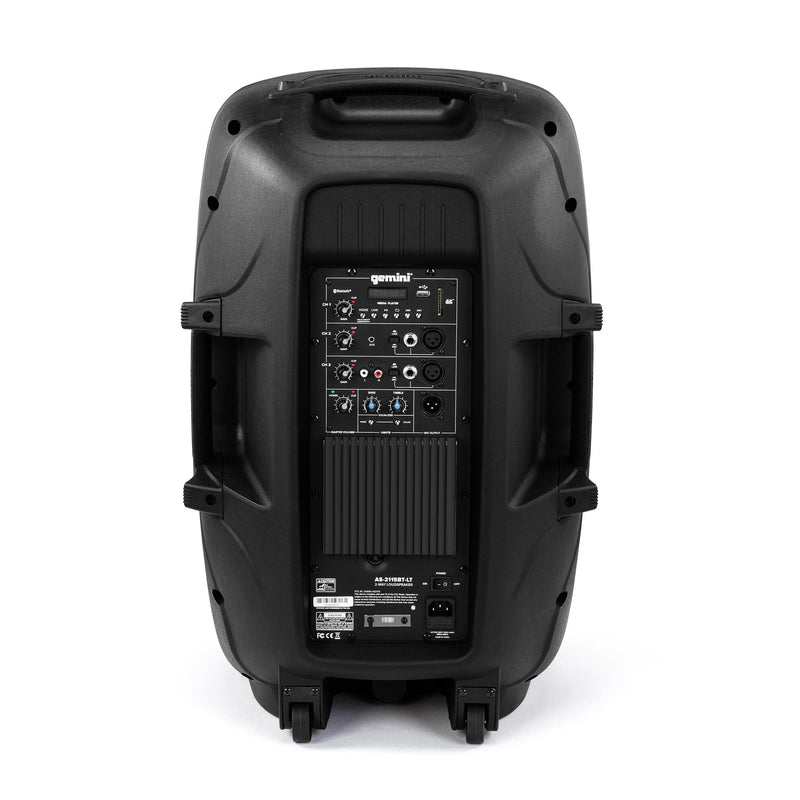 Gemini AS-2115BT-LT 2000 Watt Active Multi-LED Bluetooth Loudspeaker - 15"