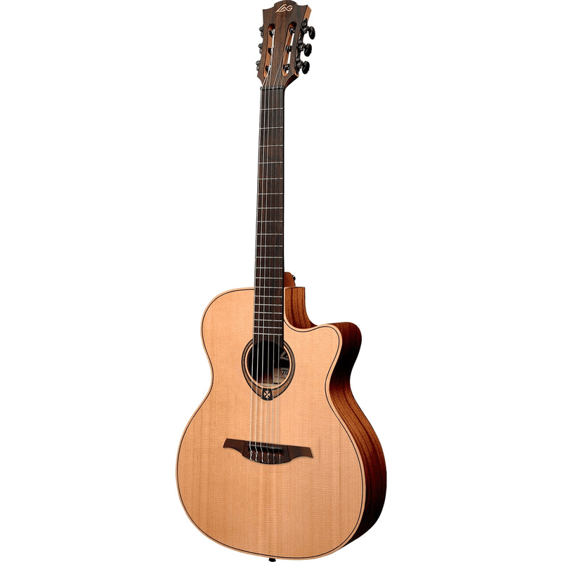 Lag Guitars TN170ASCE Tramontane 170 Country Auditorium Cutaway Nylon Acoustic Electric Guitar - Natural