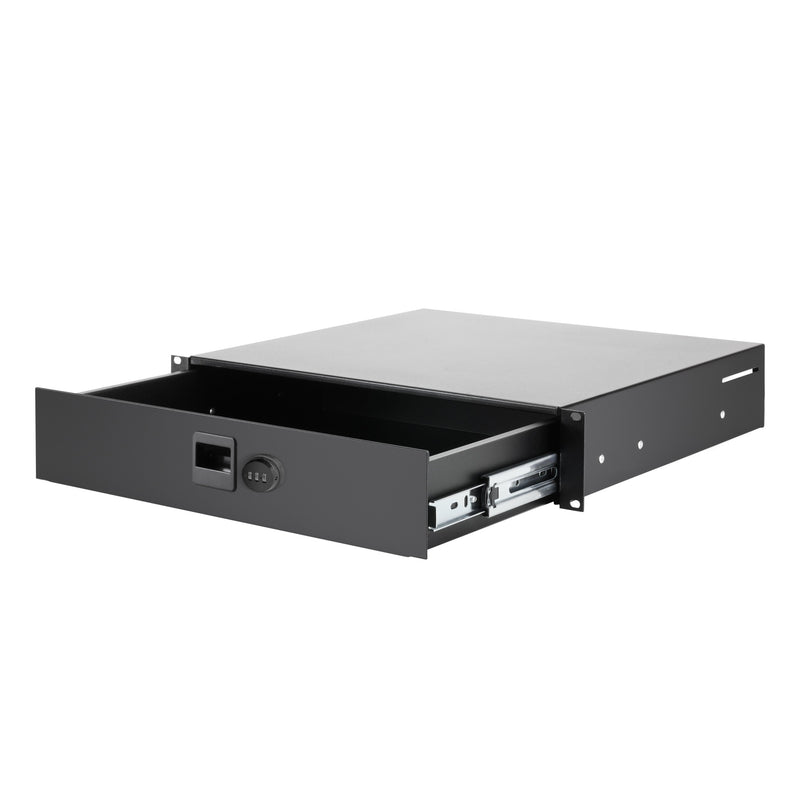 Adam Hall AH-87402CL 19" Steel Rack Drawer w/ Built-In Combination Lock - 2U