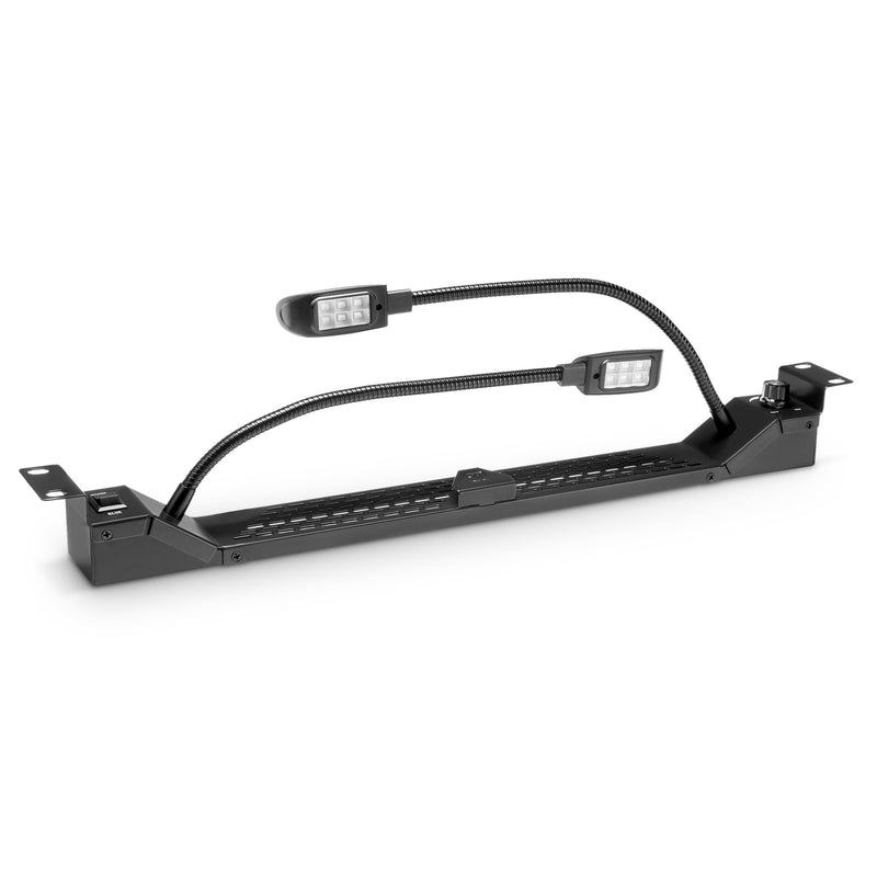 Adam Hall AH-87463 Lampe de rack LED 19" avec deux cols de cygne - Blanc froid, Bleu
