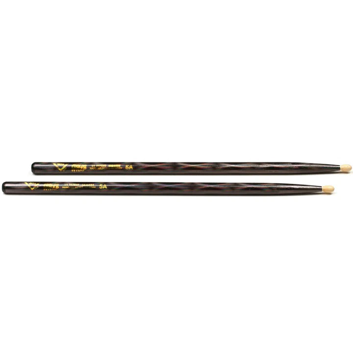 Vater VCBK5A Color Wrap 5A Wood Tip Drumsticks (Black Optic)