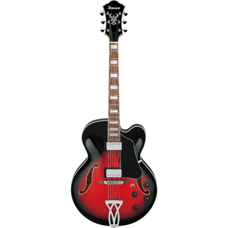 Ibanez AF75TRS AF Artcore - Guitare électrique Hollow Body avec chevalet Gibraltar Performer - Transparent Red Sunburst