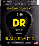 DR Handmade Strings BKA-13 Black Beauties Coated Acoustic Guitar Strings - Medium (13-56)