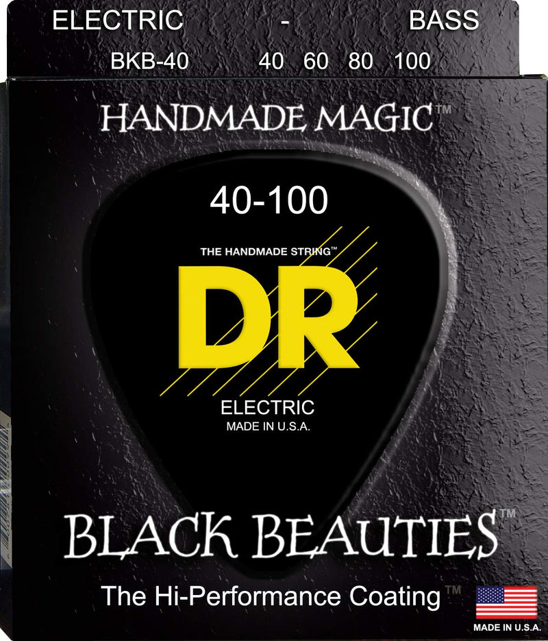 DR Handmade Strings BKB-40 Black Beauties Coated Bass Strings - Light (40-100)
