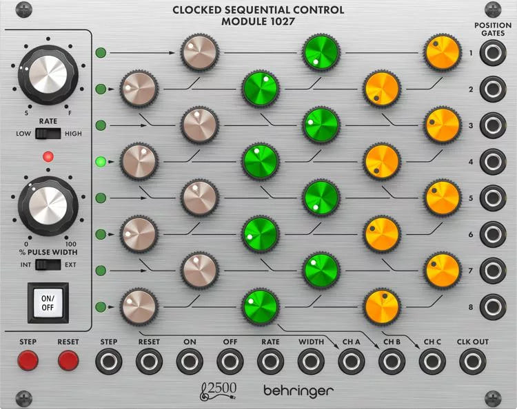 Behringer Module de contrôle séquentiel cadencé 1027 Module Eurorack séquenceur à 8 étapes