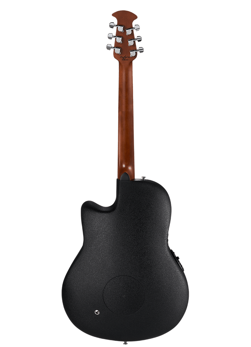 Ovation CE44LX-1R Celebrity Elite Exotic Acoustic-Electric Guitar (Ruby Red/Natural Burst On Exotic Quilted Maple)