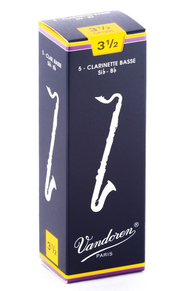 Vandoren CR1235 Clarinette de basse Force de roseaux traditionnels 3,5 (boîte de 5)